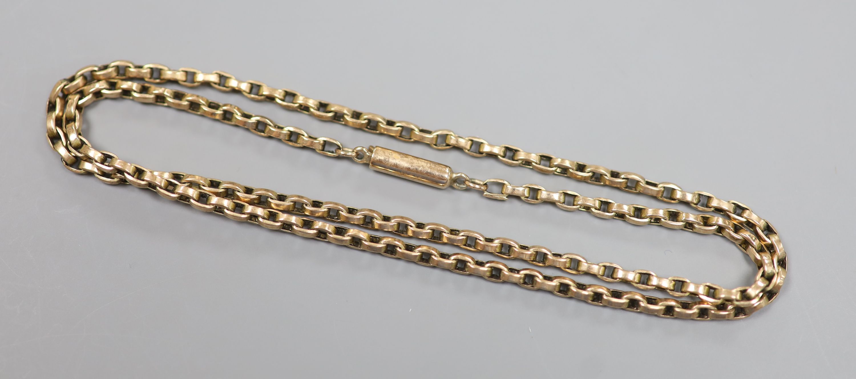 An early 20th century 9ct chain, 48cm